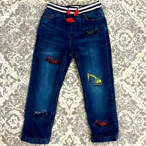 Mini Boden construction embroidered jeans
